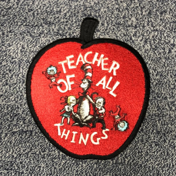 Universal Studios Dr. Seuss Cat in the Hat Teacher of all things Polo Shirt - Picture 2 of 7